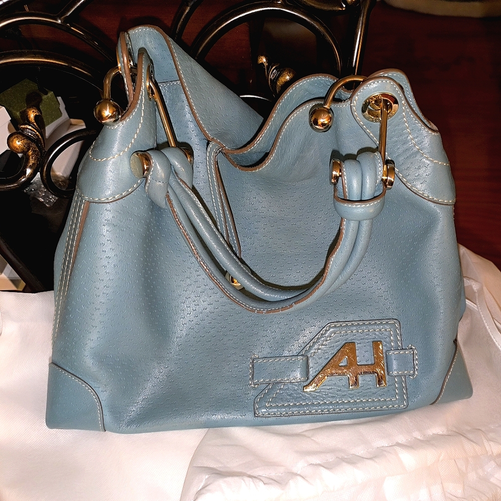 Anya Hindmarch Elrod Hibo Bag Petrol Blue Leather - Picture 6 of 17